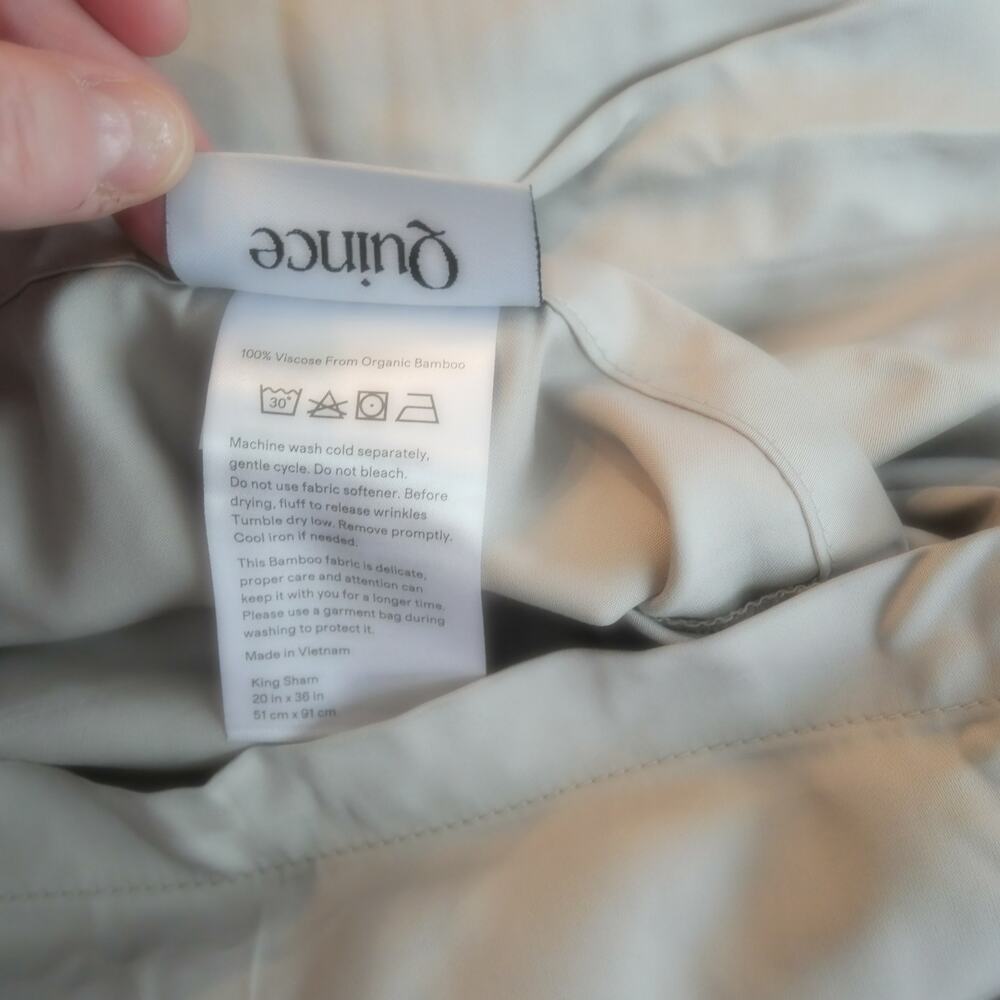 NEW Quince Bamboo Sham King Set of 2 Shams 100% Organic Bamboo Light Gray - Picture 7 of 7